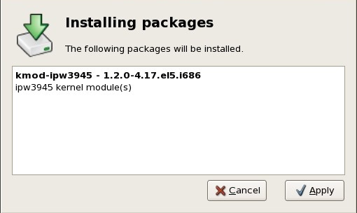 The installing packages box