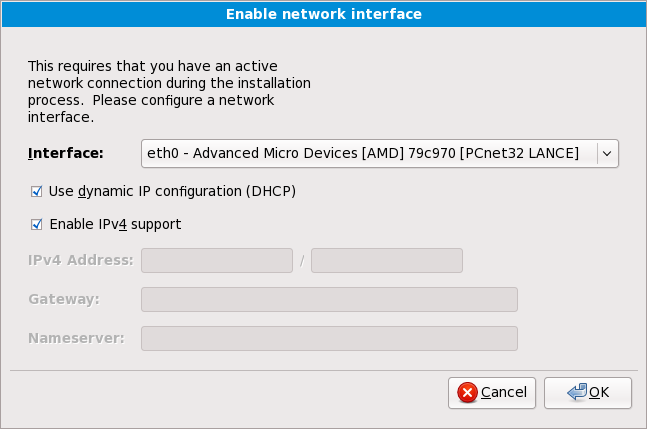 Enable Network Interface