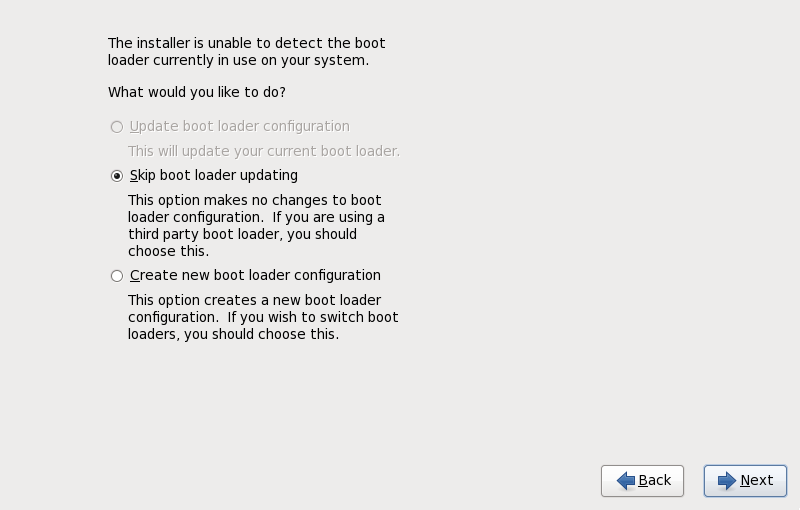 The Upgrade Boot Loader Dialog
